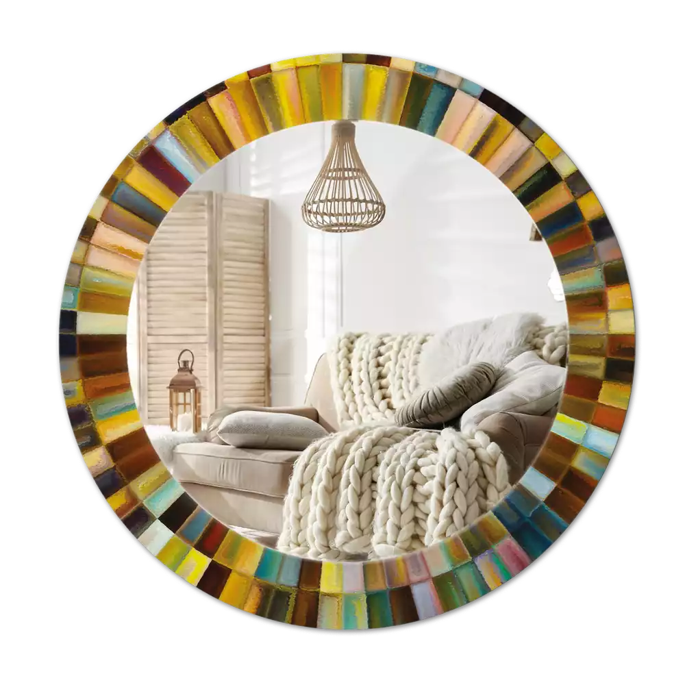 Kerek tükör fali dísz Színes sugarak