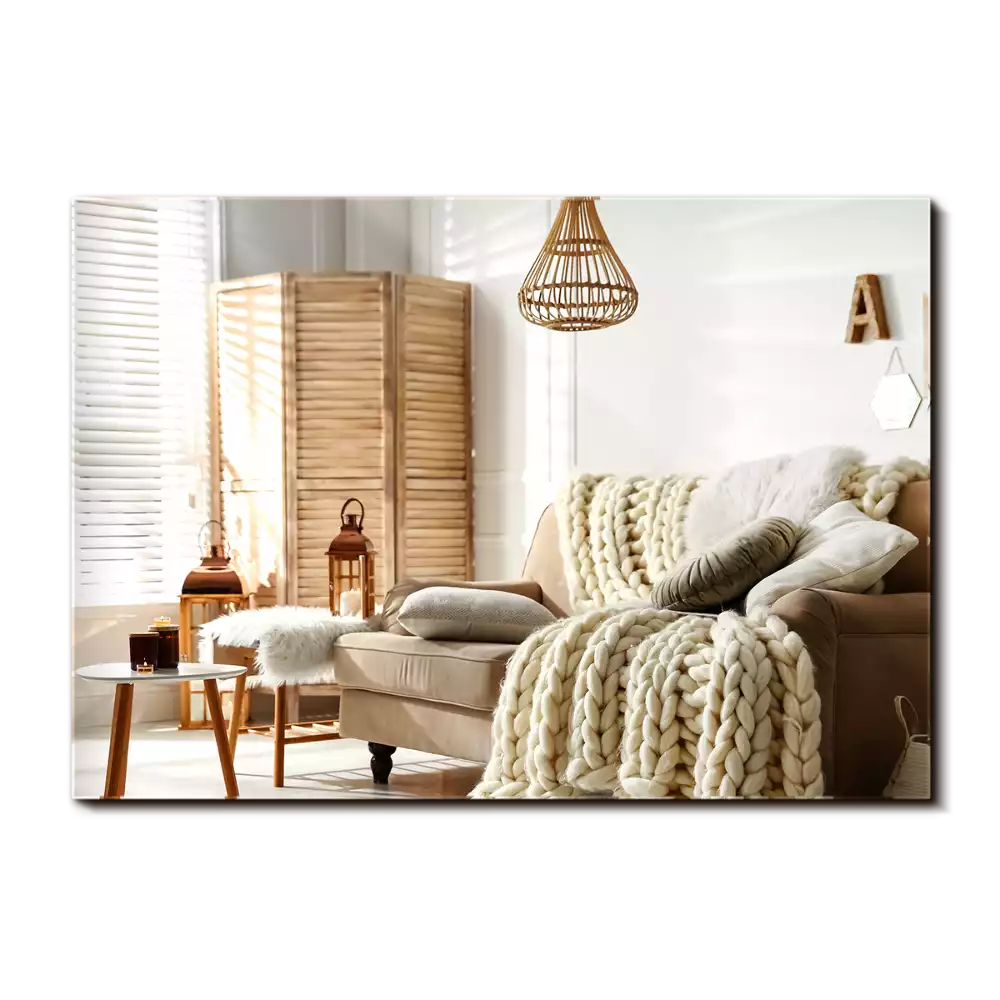 Négyszögletes tükör keret nélküli modern