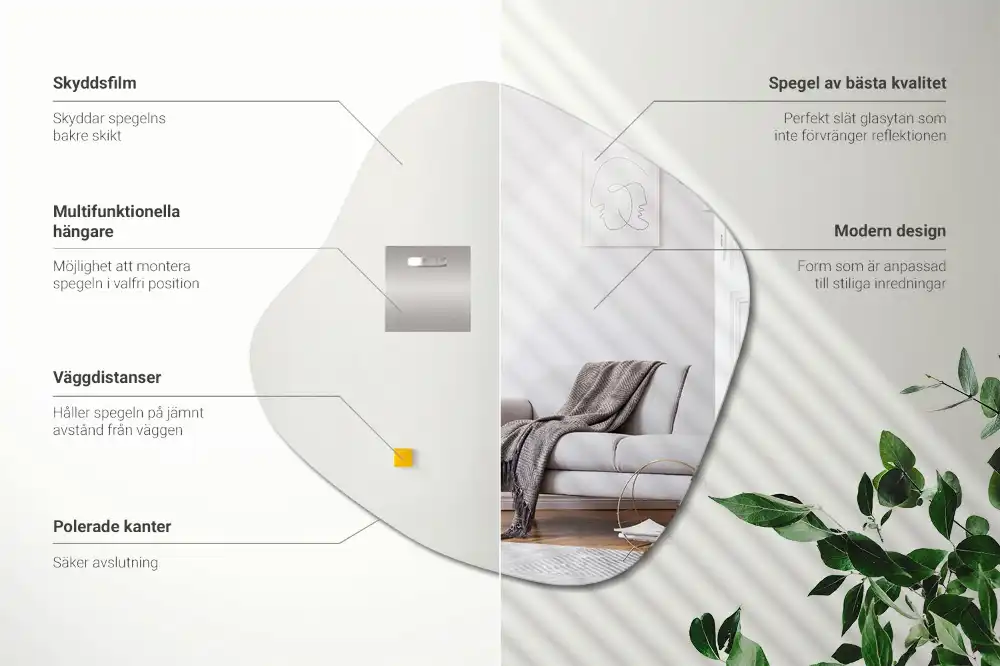 Folt alakú tükör látványos kiegészítő