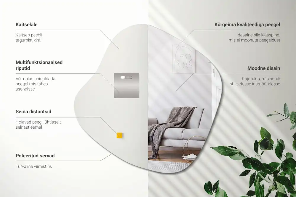 Folt alakú tükör látványos kiegészítő