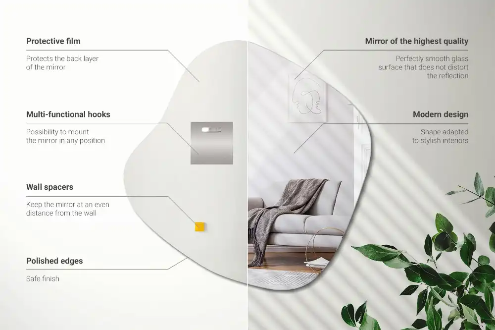 Folt alakú tükör látványos kiegészítő