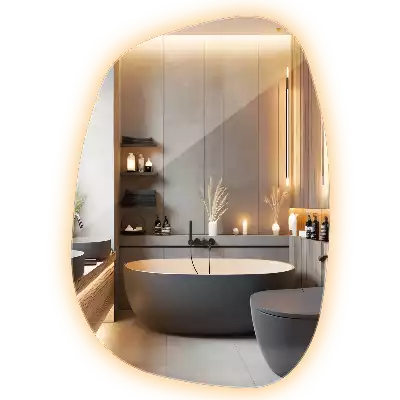 Organikus tükör led világítással keret nélküli