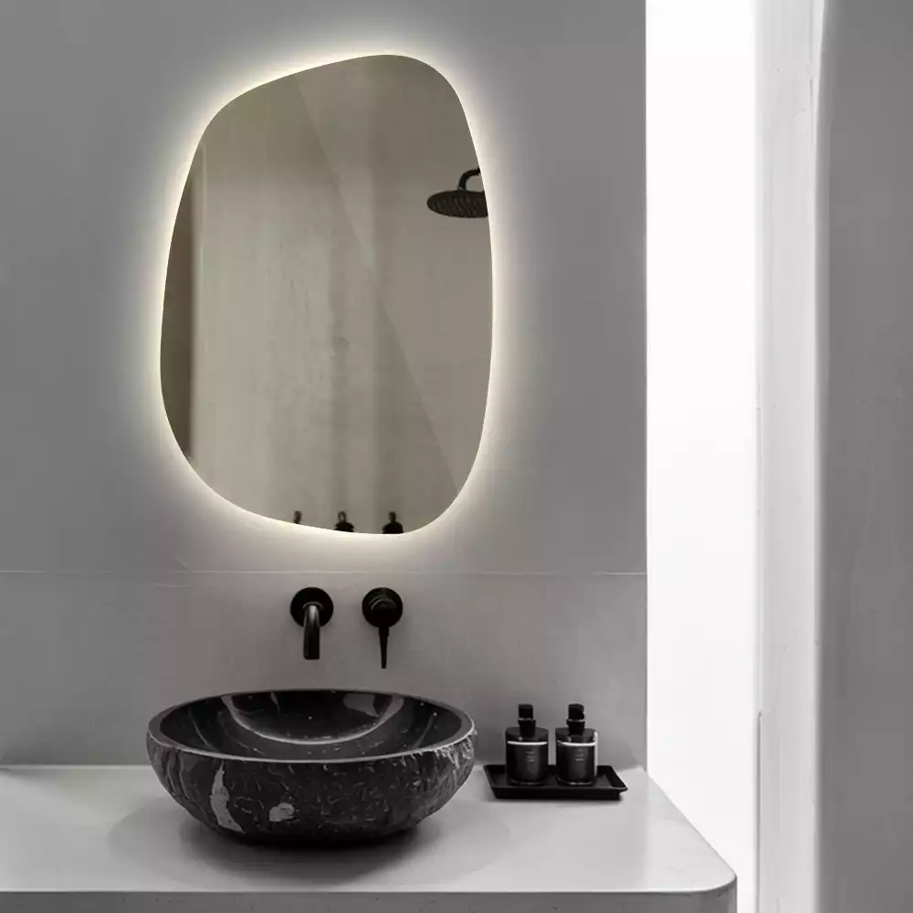 Organikus tükör led világítással keret nélküli