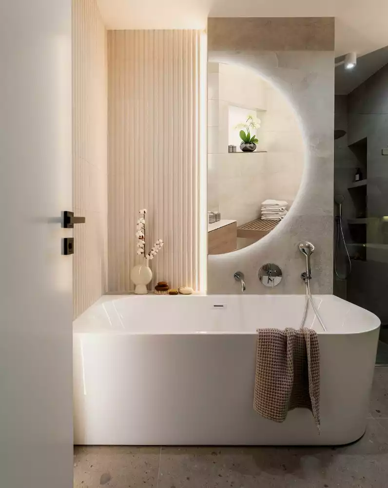 Led félkör alakú tükör stílusos kiegészítő