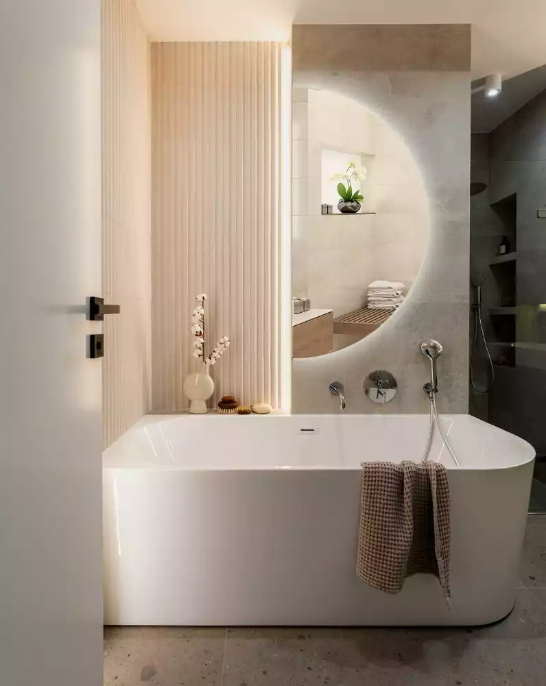 Led félkör alakú tükör stílusos kiegészítő