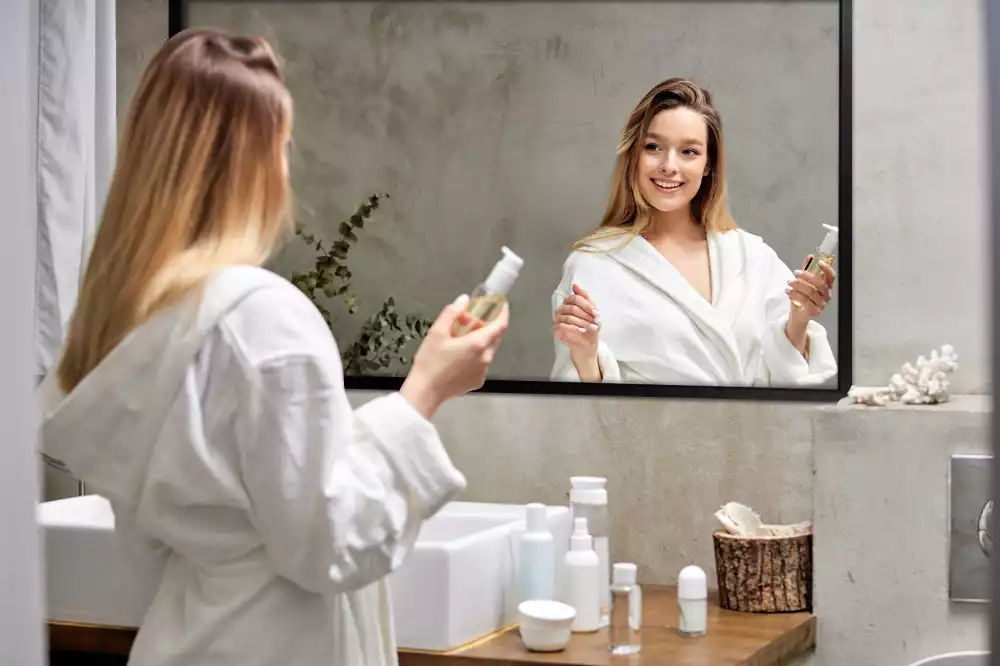 Téglalap alakú tükör fal fekete kerettel