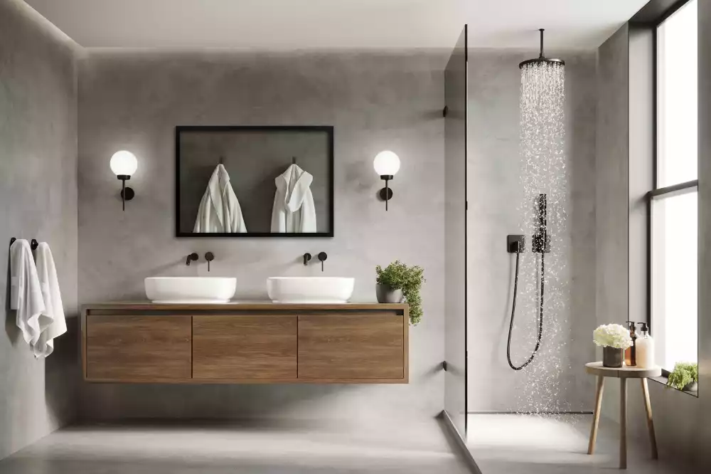 Téglalap alakú tükör fal fekete kerettel