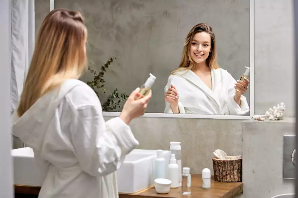 Négyszögletes tükör dekoratív fehér kerettel