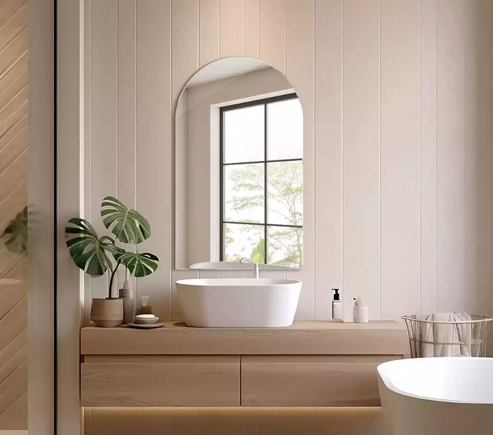 Fél-ovális tükör függő dekoratív