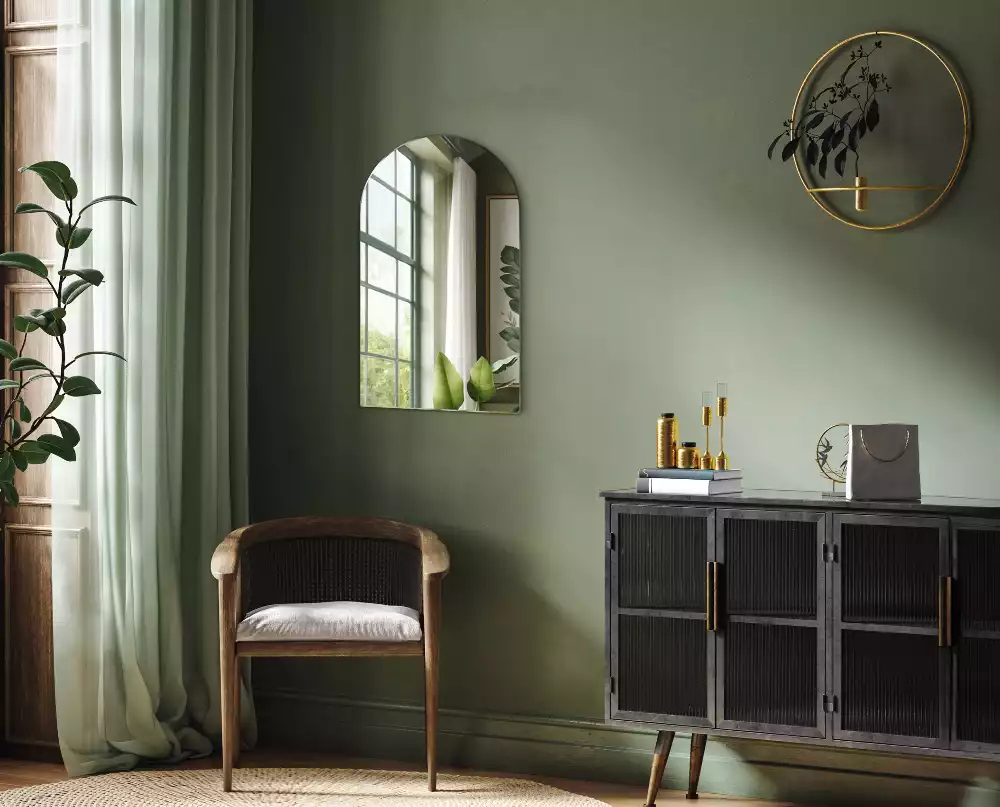 Fél-ovális tükör függő dekoratív