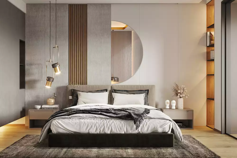 Félkör alakú tükör lógó keret nélkül