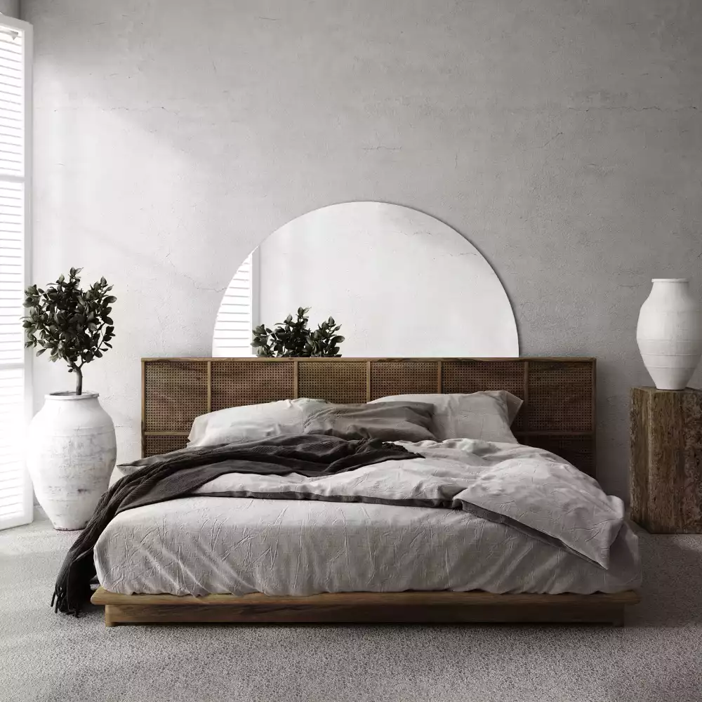 Félkör alakú tükör lógó keret nélkül