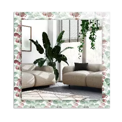 Négyszögletes dísztükör Akvarell levelek