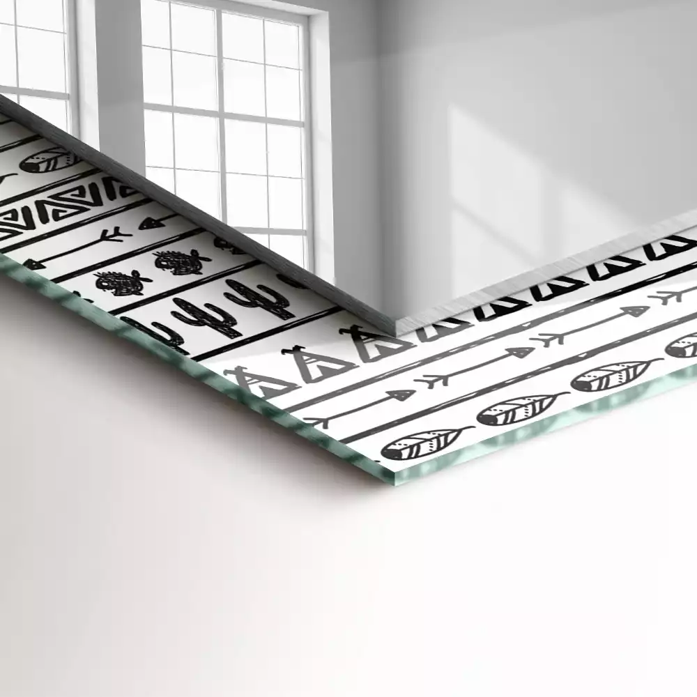 Négyszögletes dísztükör Tipi nyílhegy kaktuszok