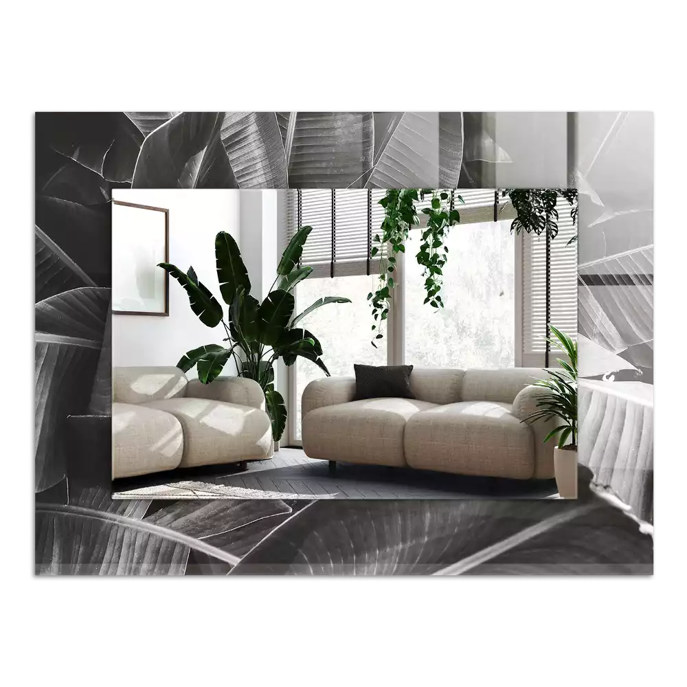 Négyszögletes dísztükör Banán levelek