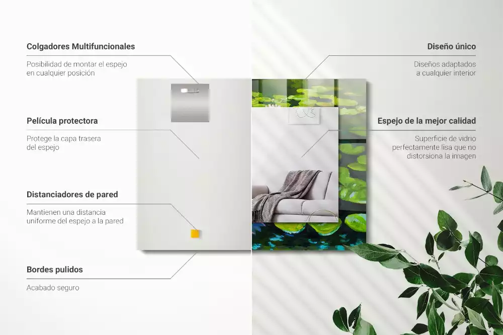 Négyszögletes dísztükör Tavirózsa tó