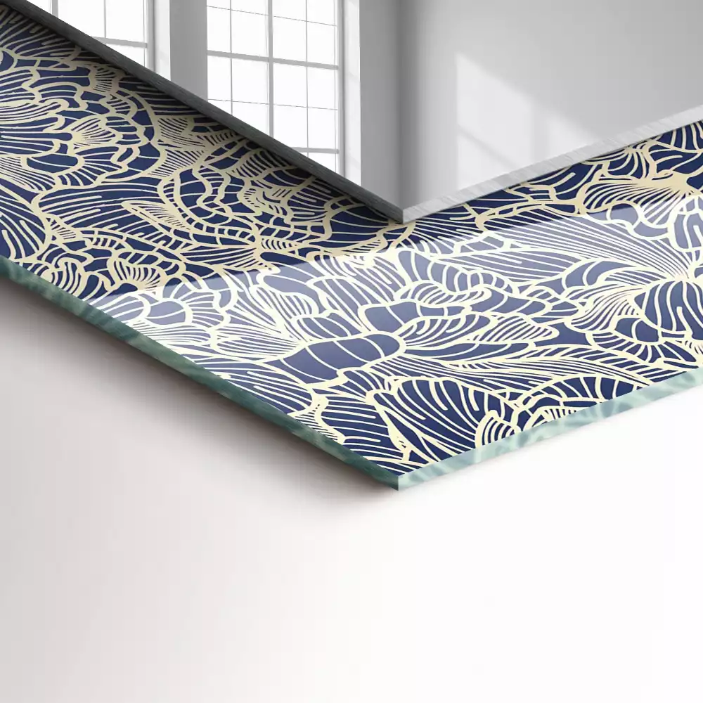 Négyszögletes dísztükör Virágos szövetmintás