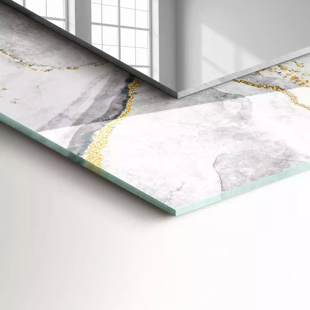 Négyszögletes dísztükör Eredzett márvány