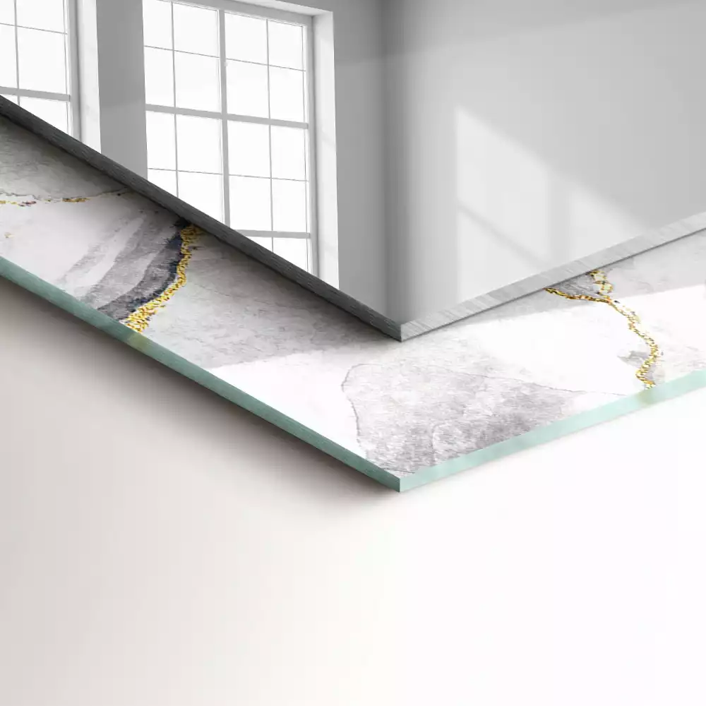 Négyszögletes dísztükör Eredzett márvány