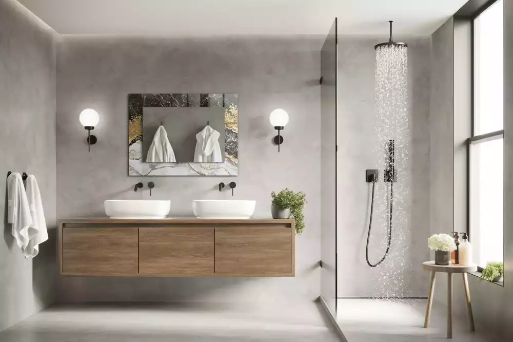 Négyszögletes dísztükör Márvány erek absztrakt