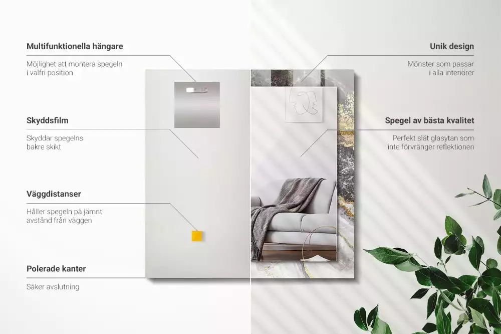 Négyszögletes dísztükör Márvány erek absztrakt