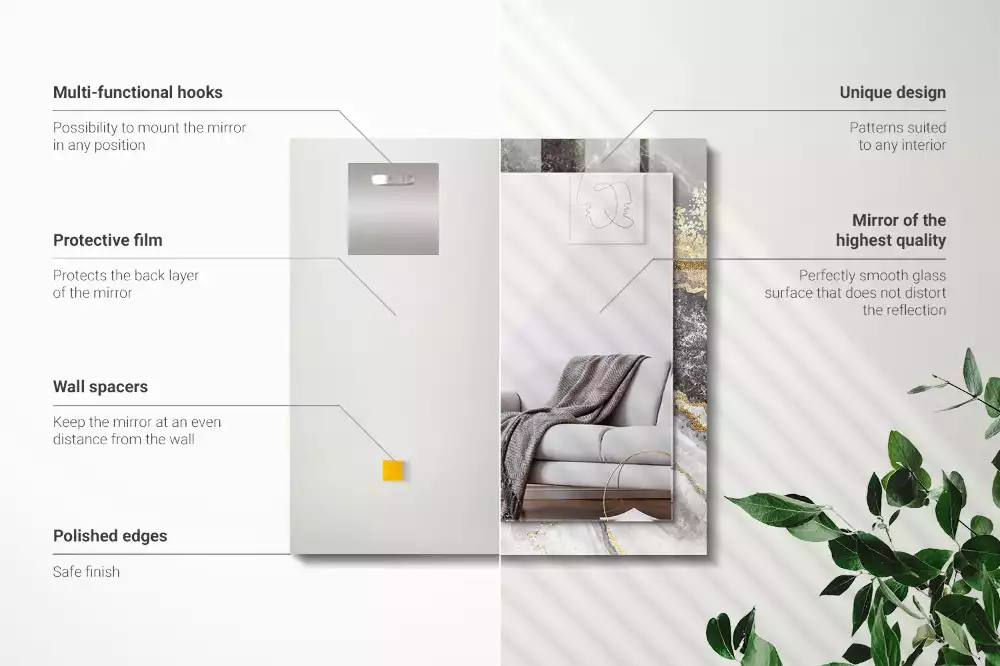 Négyszögletes dísztükör Márvány erek absztrakt