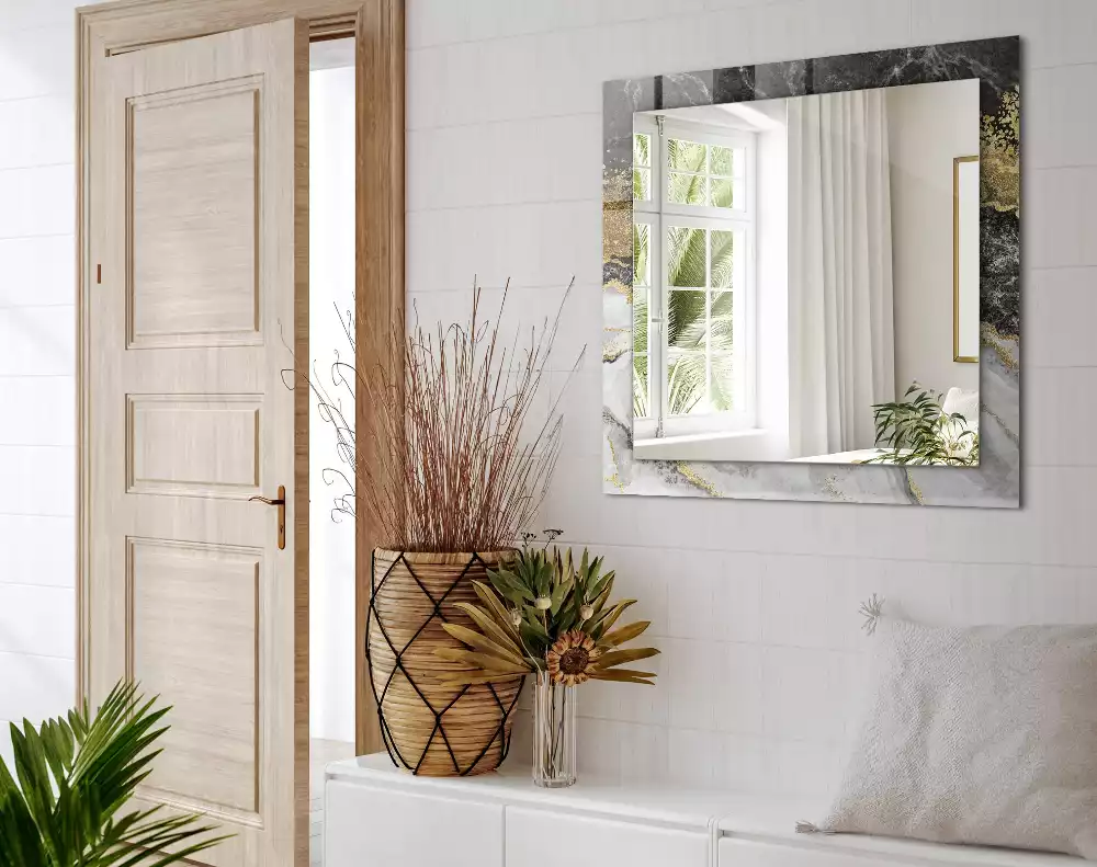 Négyszögletes dísztükör Márvány erek absztrakt