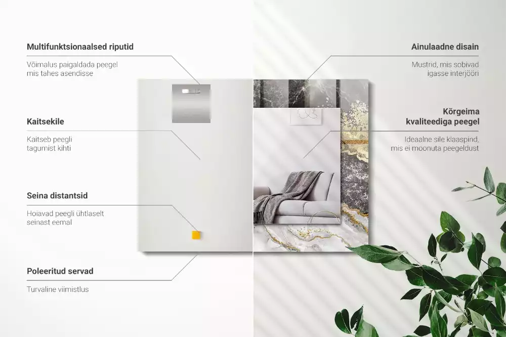 Négyszögletes dísztükör Márvány erek absztrakt