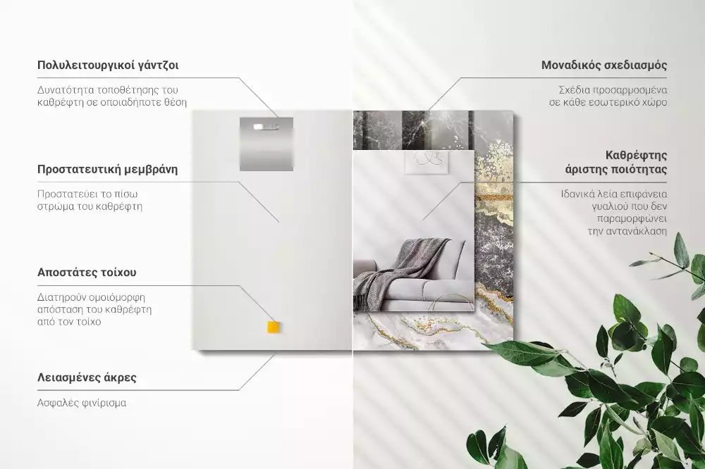 Négyszögletes dísztükör Márvány erek absztrakt