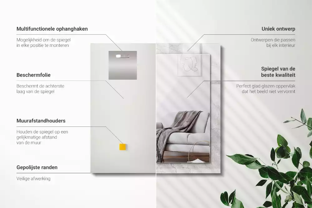 Négyszögletes dísztükör Repedt betonfelület