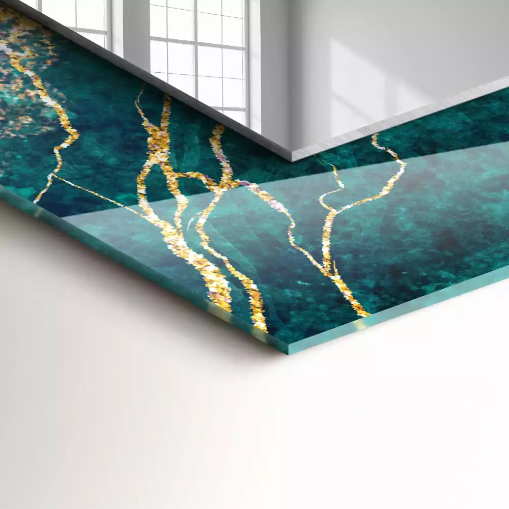 Négyszögletes dísztükör Szerpentin