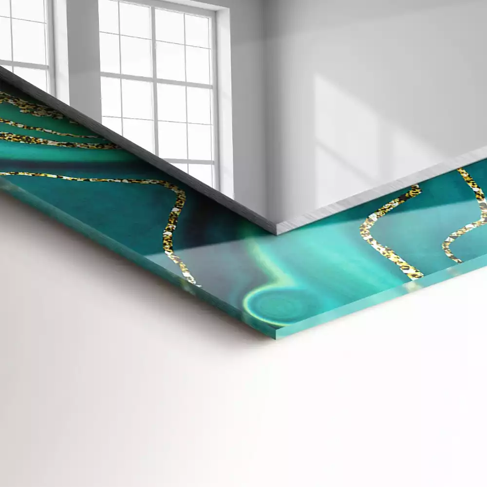 Négyszögletes dísztükör Absztrakt zöld textúra