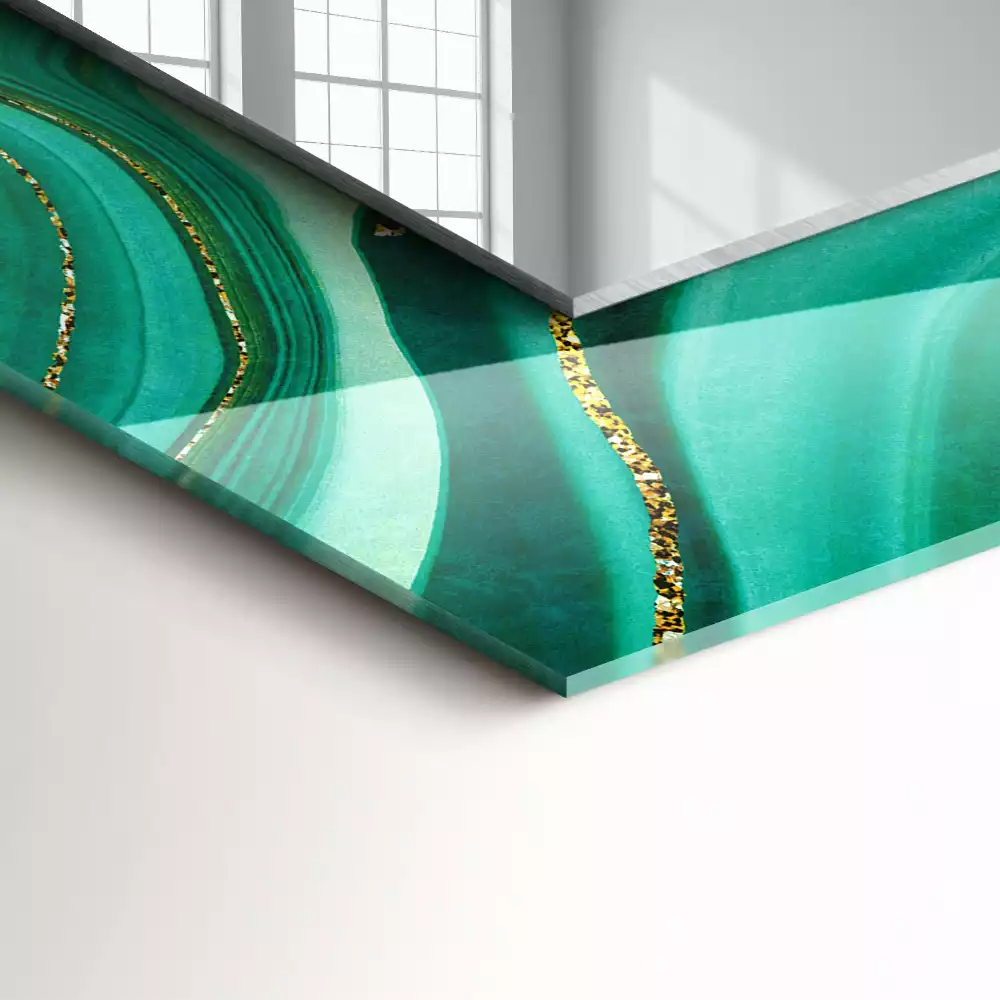 Négyszögletes dísztükör Absztrakt zöld textúra