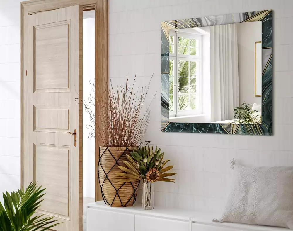 Négyszögletes dísztükör Absztrakt geometriai minták