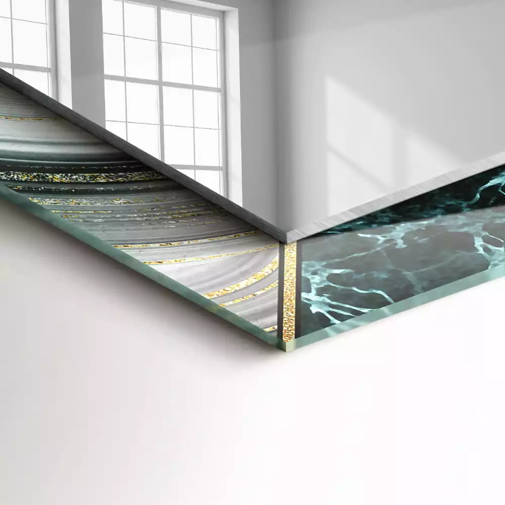 Négyszögletes dísztükör Absztrakt geometriai minták