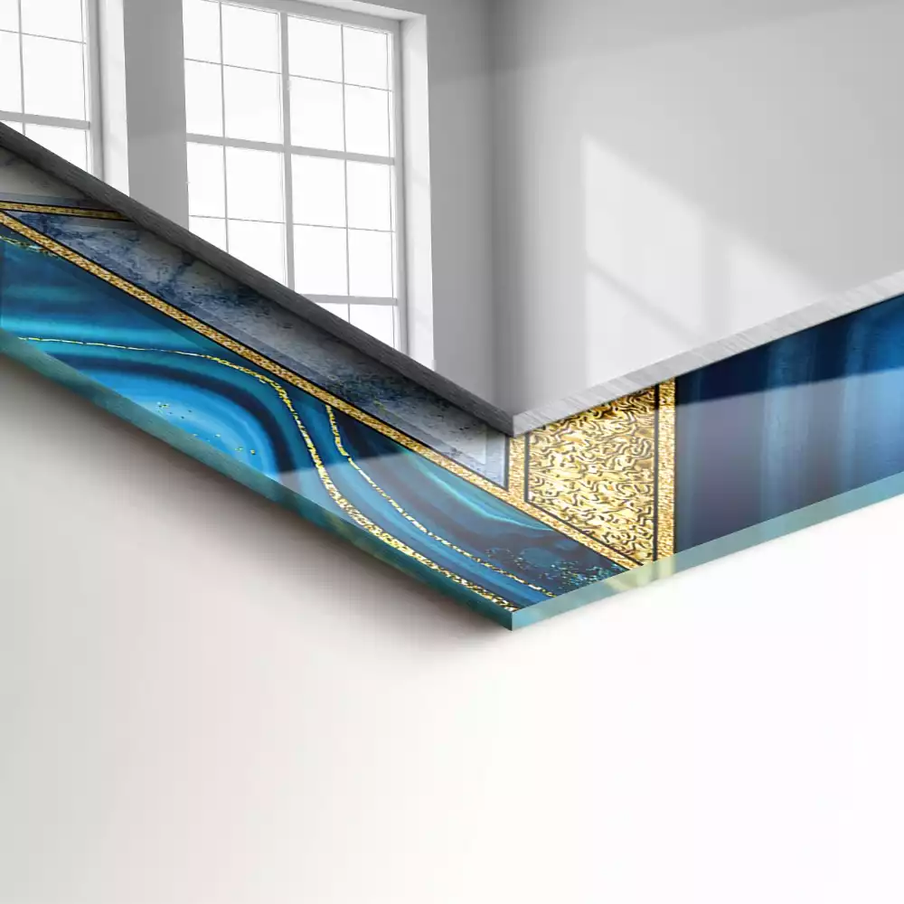 Négyszögletes dísztükör Absztrakt geometriai mozaik