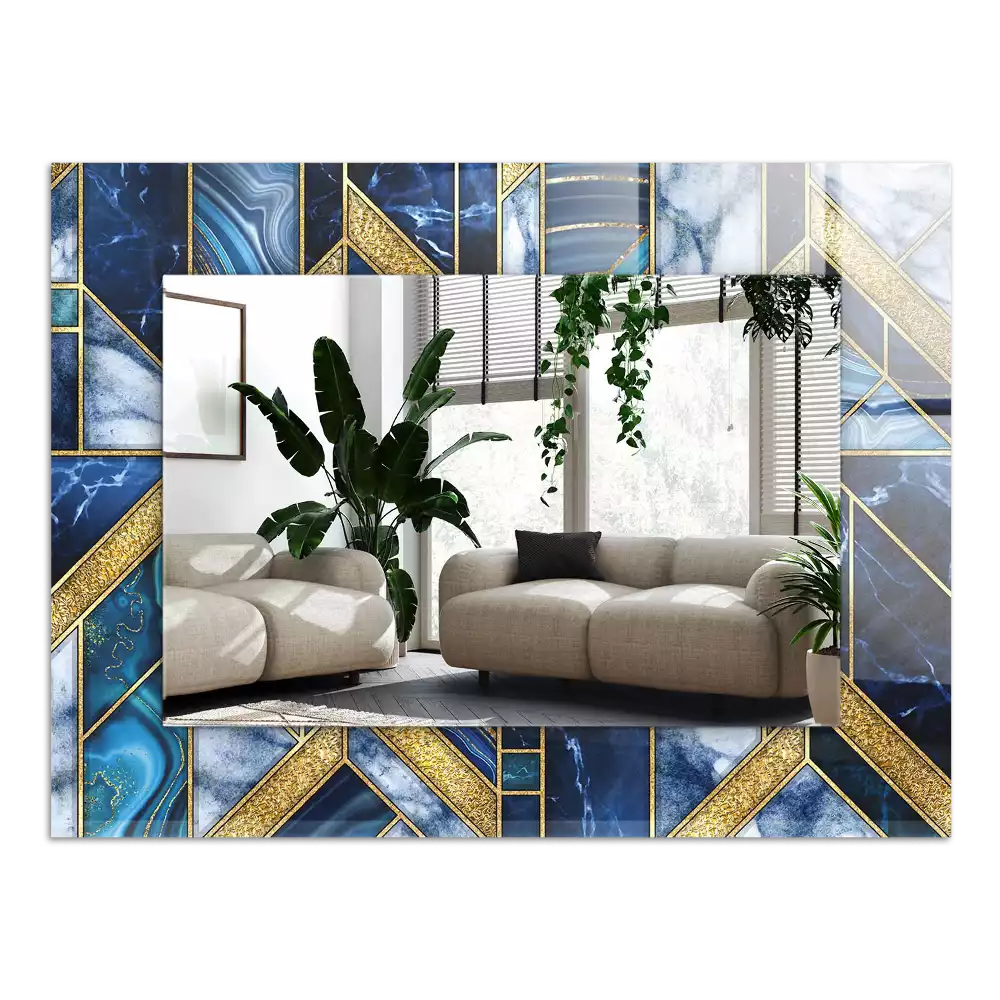 Négyszögletes dísztükör Absztrakt geometriai mozaik