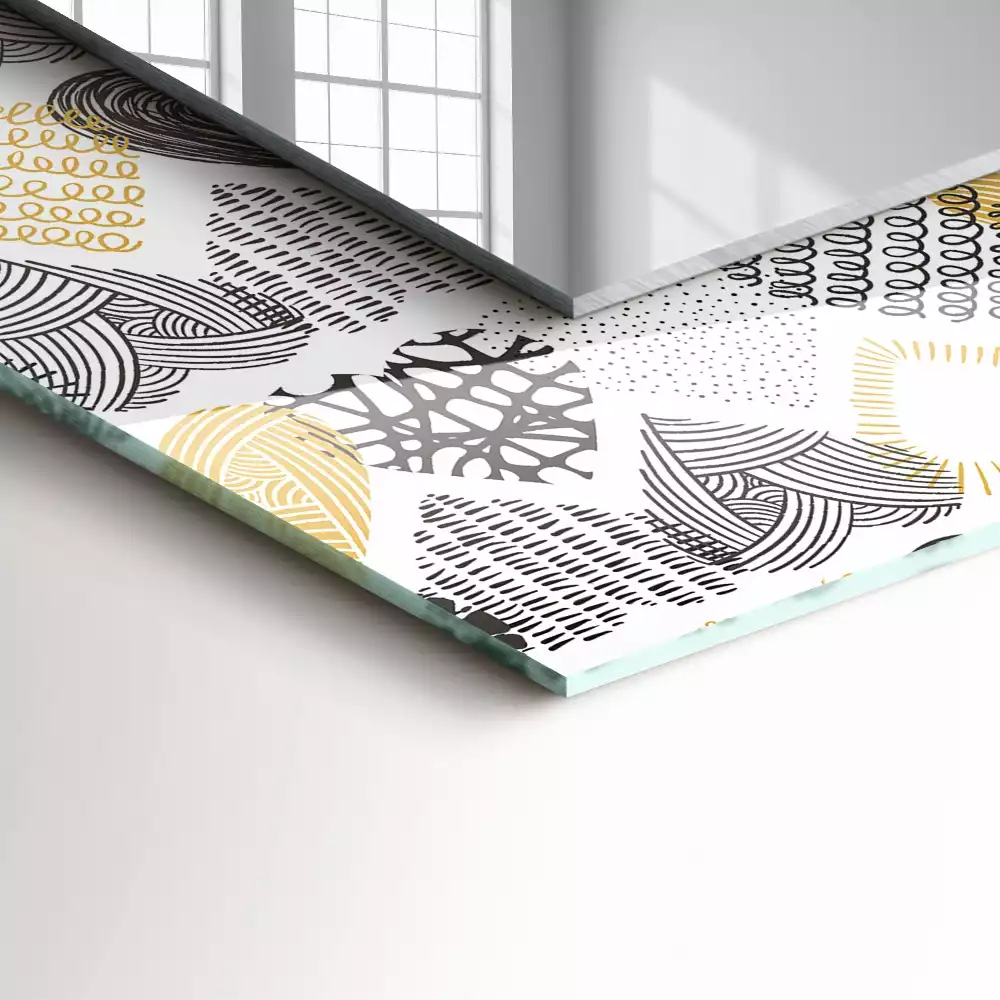 Négyszögletes dísztükör Színes szívek