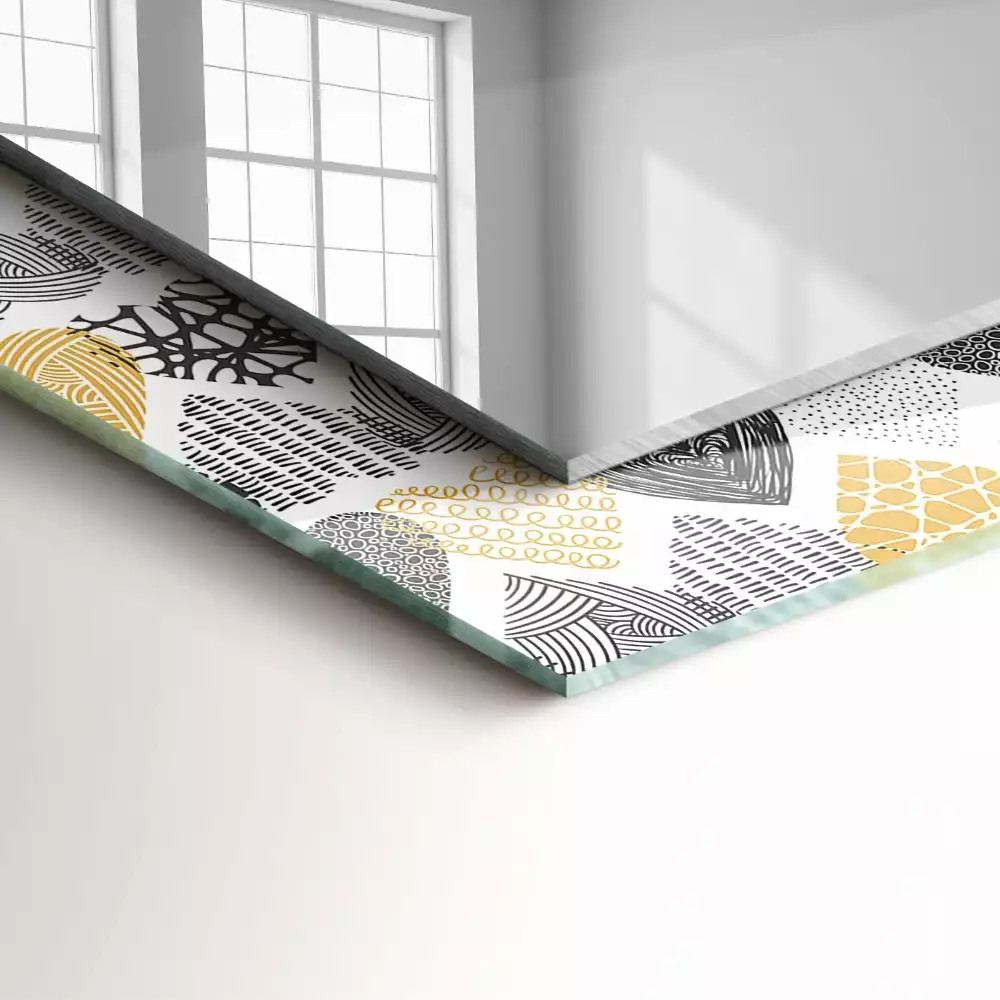 Négyszögletes dísztükör Színes szívek