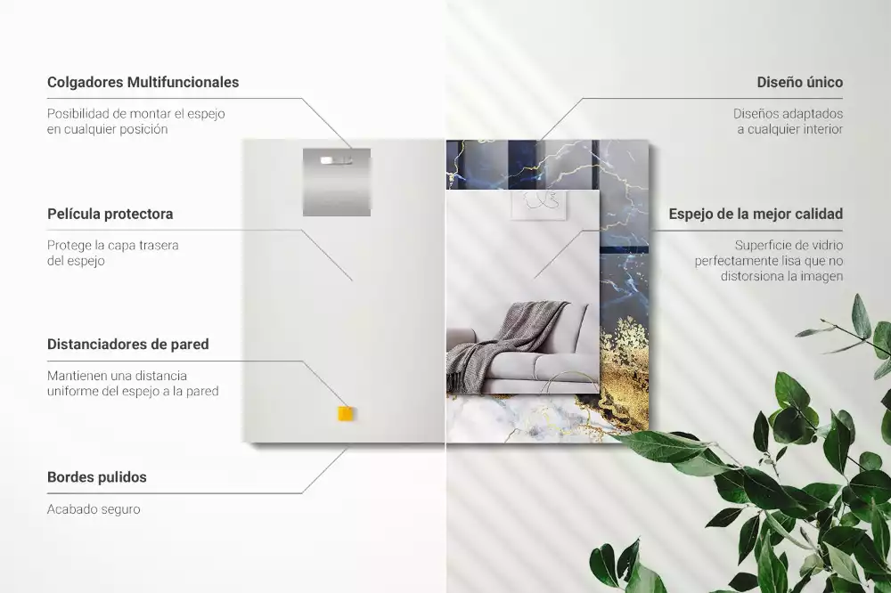 Négyszögletes dísztükör Márvány absztrakció