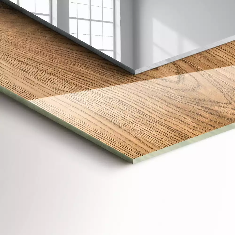 Négyszögletes dísztükör Fa textúra