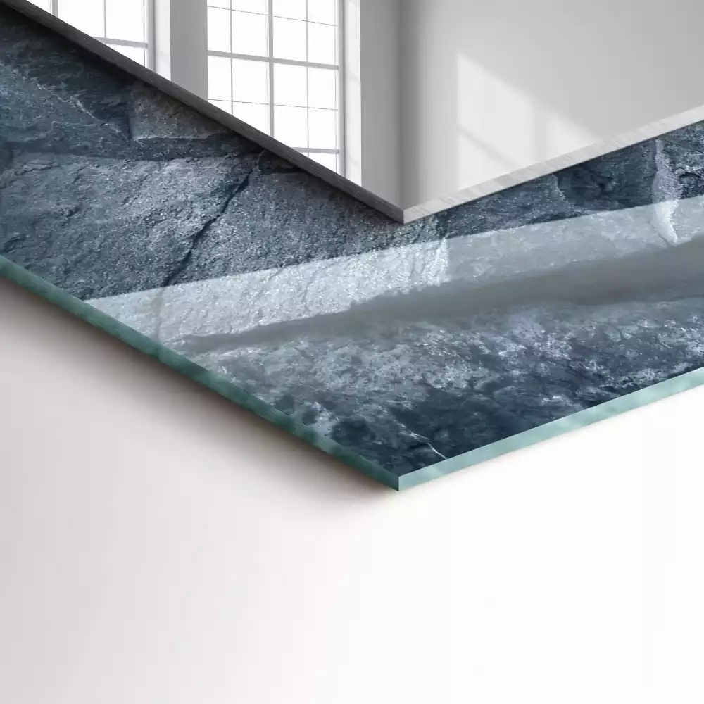 Négyszögletes tükör fali dísz Rock textúra kő