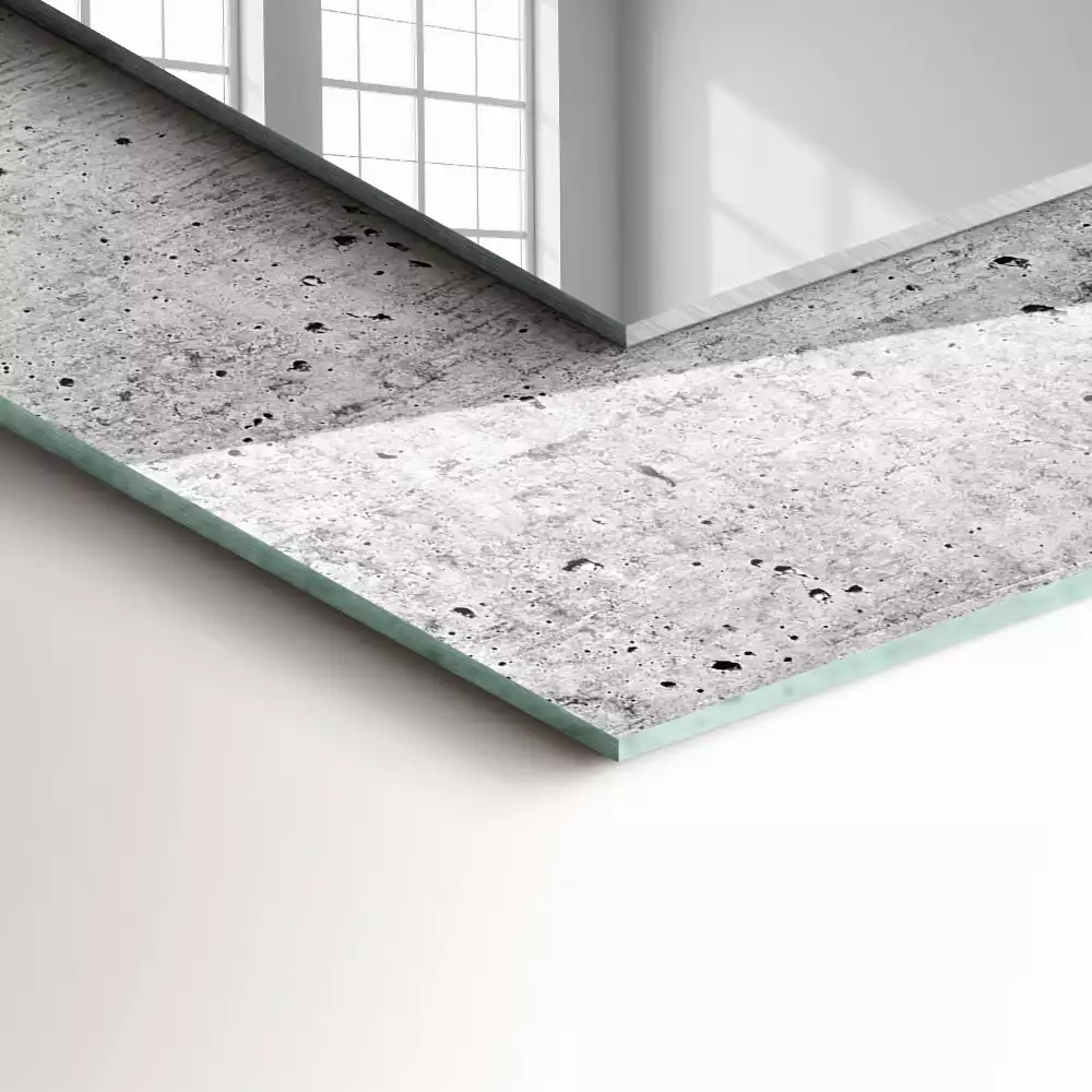 Négyszögletes dísztükör Betonfal textúra