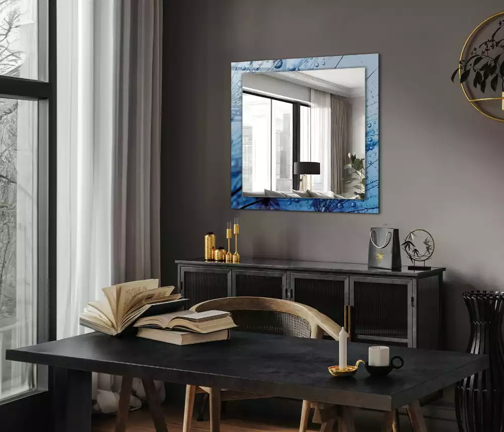 Négyszögletes dísztükör Csepp a pitypangon