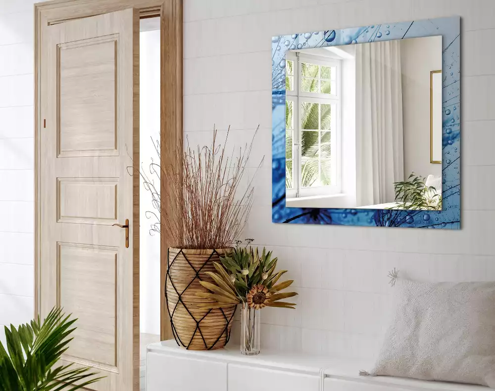 Négyszögletes dísztükör Csepp a pitypangon