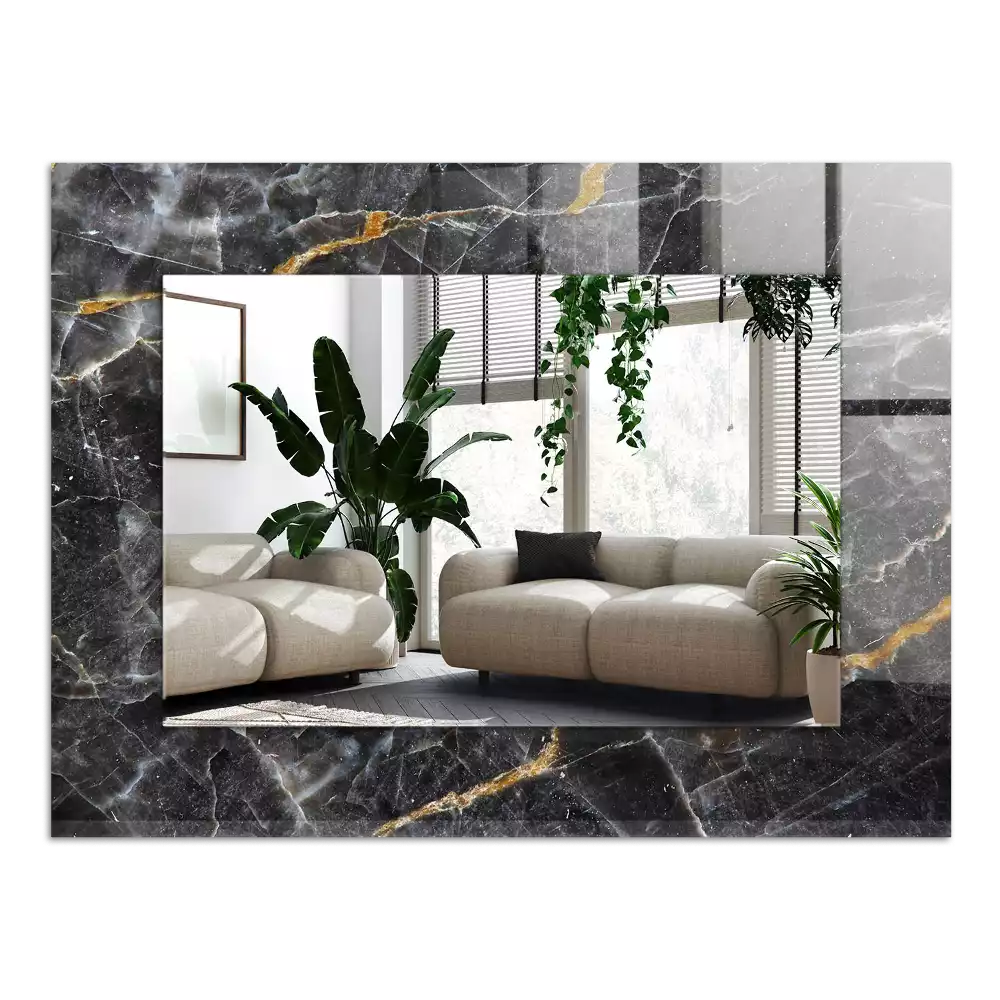 Négyszögletes dísztükör Fekete márvány erek