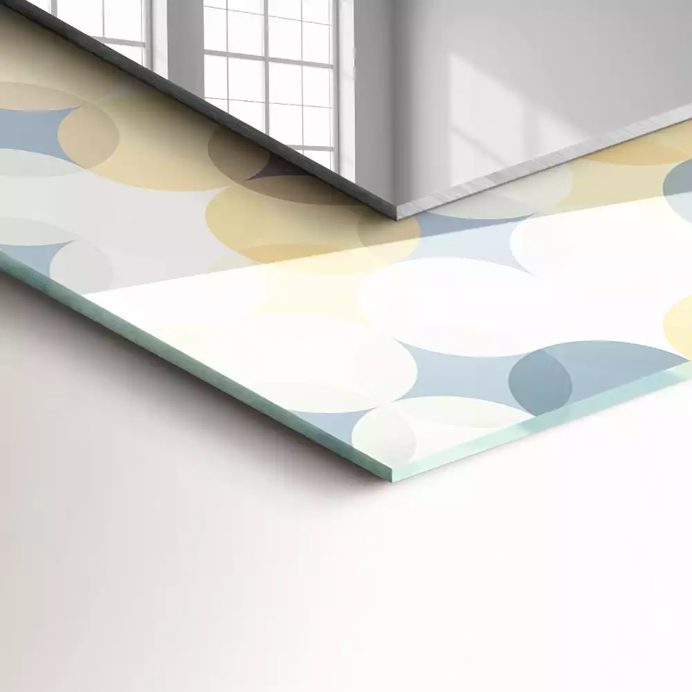 Négyszögletes dísztükör Színes kerek minták