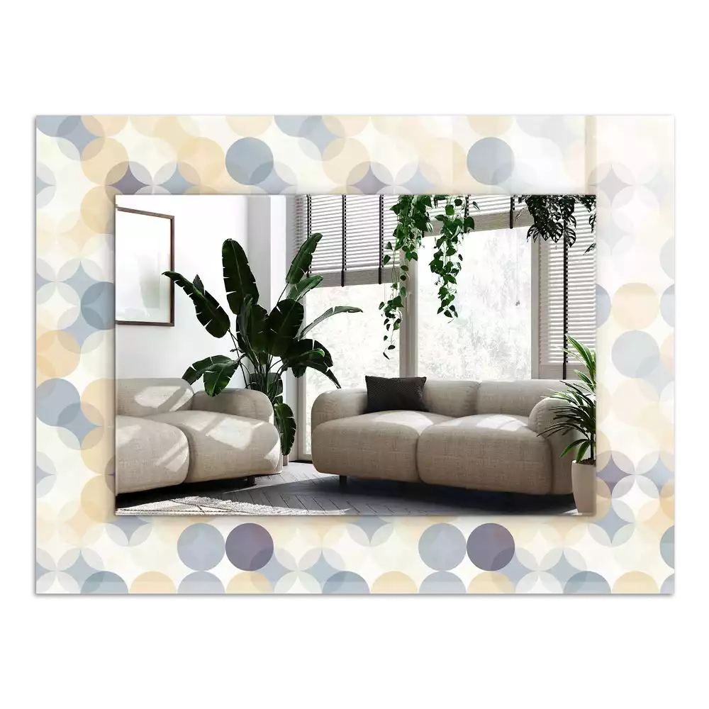 Négyszögletes dísztükör Színes kerek minták