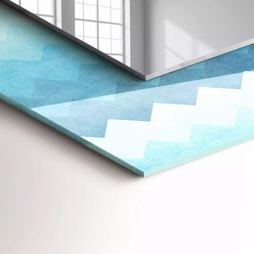 Négyszögletes dísztükör Cikcakk gradiens minta