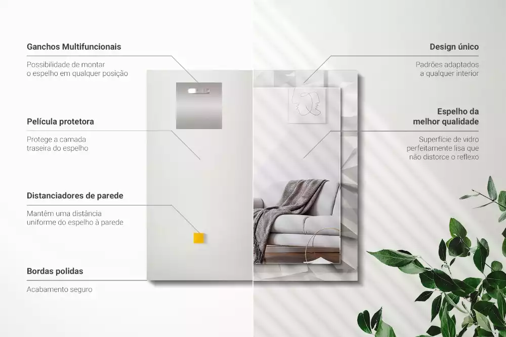 Négyszögletes dísztükör Absztrakt geometriai formák